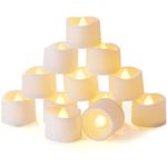 Homemory Battery Tea Lights with Timer, 6 Hours on and 18 Hours Off in 24 Hours Cycle Automatically, Pack of 12 Timing LED Candle Lights in Warm White