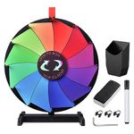 WinSpin 18" Tabletop Color Prize Wheel 12 Slots Editable Fortune Heavy Duty Spinning Wheel for Tradeshow Carnival Game Wheel, Breeze Wheel Series