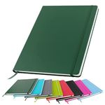 A4 Notebook, Notebook A4 Note Book A4 Notepad The Notebook for School Office Home Business Writing Pads & Diaries Taking 160 Pages (80 Sheets)-Dark Green