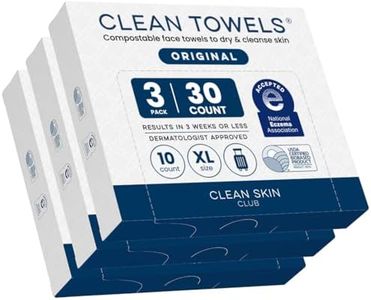 Clean Skin Club Clean Towels XL®, Travel Packs 100% USDA Biobased Disposable Face Towel, Eczema Association Accepted,Dry Wipes, TSA-Approved Travel Essential,10 ct per pack, 3 Packs, 30 Ct Total