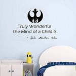 Wall Stickers, Wall Tattoos,Star Wars Wall Decals Quotes Vinyl Sticker Yoda Truly Wonderful The Mind of A Child is Home Decor Nursery Boys Bedroom 57X42Cm