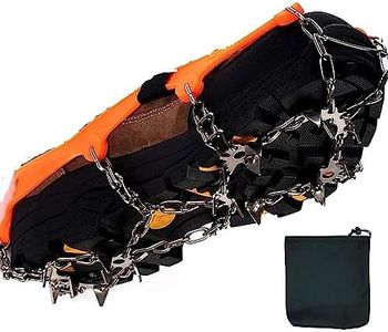 TrekEaze Crampons for Hiking Boots, Ice Cleats for Shoes and Boots, Shoe Ice & Snow Grips for Women and Men, Traction Cleats for Snow and Ice Walking (Color May Vary)