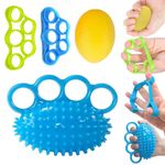 4Pcs Hand Grip Strengthener Set, Hand Exercise Ball,Finger Strengthener,Wrist Strengthener,Finger Wrist Arthritis Therapy Rehab Exerciser,Stroke Rehabilitation Equipment for Hand,Finger Grip Exercise