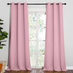 NICETOWN Patio Glass Door Blackout Curtains for Bedroom/Living Room, Privacy Panel Drapes for Dining Room and Guest Room (Crystal Pink, 42 inches Wide x 90 inches Long, 1 Pair)