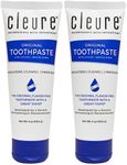 Cleure Original No Fluoride Toothpaste - SLS Free, Mint Free - with Xylitol for Fresh Breath & Helps Whiten - for Kids & Adults - Flavor Free (4oz Tube, Pack of 2)