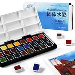 Paul Rubens Watercolour Paint Set,24 Vibrant Colours Half Pans with Portable Watercolour Palette, Travel Watercolour Set for Professionals, Students, Adults