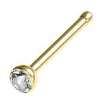 FIFTH CUE Cubic Zirconia Press Fit Nose Bone Stud Titanium IP 316L Surgical Steel, Metal, cubic-zirconia