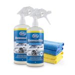 Showroom Shine Waterless Wash and Wax Twin with 4 Microfibre Cloths by Greased Lightning Car Care