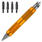 Ludex Case Prep Multi-Tool for Case Trimmer, Crafting Case Pocket Cleaner, Reamer and Chamfer Deburring Tools -Reloading Tool for .17 to .45 Caliber (orange color)