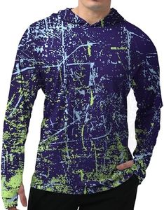 Men's UPF 50+ Short Sleeve Shirts Lightweight Sun Protection SPF T-Shirts Fishing Hiking Running Purple X-Large