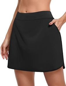 CHICHO Women's Athletic Skirt Tennis Skort with Pockets Golf Skirts Workout Running Sport Skorts Black