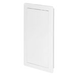 Awenta 150 x 300 mm Plastic Access Panel Door - White Opening Flap Cover Plate - Inspection Hatch - Door Latch - Concealed Hinge - Removable Door - Paintable Smooth Surface (6 x 12 Inches)