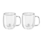 ZWILLING Sorrento Plus 2 Piece Insulated Double-Wall Glass Espresso Mug Set, Single-Shot 80mL