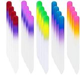 20 Pcs Glass Nail File Bulk with Plastic Sleeve, Crystal Fingernail Files Set, Double Sided Finger Nail Files, Professional Manicure Nail Care for Women Girls