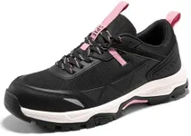 SPIEZ Women's Safety Shoes,Composite Toe,Puncture Resistant,Lightweight Non Slip Work Shoes,Comfortable Sneakers for Work and Daily Life US9 Black-Pink