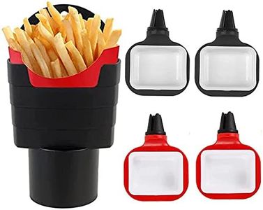 French Fries Holder Cup Holder Set, Universal Sauce Holder for Car Vent, with 4 Pcs Dip Clip 1Pc French Fry Cup Holder Car Accessori