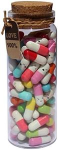 Infmetry Cute Capsules in a Glass Bottle Lovely Notes Couples Gifts for Him Her Boyfriend Girlfriend Mom Birthday Anniversary Valentines Mothers Day Gifts (Mixed Color 90pcs)