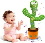 Interactive Baby Toys Dancing Talking Cactus Toy,Funny Gift for Infant 6-18 Months, Singing Musical Record Repeat What You Say Light Up Toy for Toddler 1 2 3 Year Old Boy Girl (Volume Adjustment)