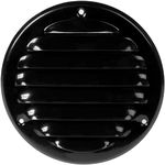 4 Inch / 100 mm Black Vent Cover - Metal Round Soffit Vent - Air Vent Louver - Grille Cover - Built-in Screen Mesh - HVAC Ventilation (4'' Inch, Metal - Black)