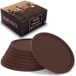 BARVIVO Drink Coasters Set of 8 - Tabletop Protection for Any Table Type, Wood, Granite, Glass, Soapstone, Marble, Stone Tables - Perfect Brown Soft Coaster Fits Any Size of Drinking Glasses.