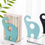 oddpod™ Elephant Metal Bookends for Office Decor/Book Shelf/Living Room/Home Décor 1352 8.5" - Blue