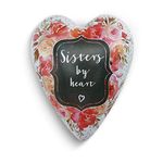 DEMDACO Sisters by Heart Floral Pink 4 x 3 Resin Stone Art Heart Keeper Figurine