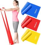 Resistance Bands Set [Set of 3] 1.5M/4.9ft Skin-Friendly Exercise Bands with 3 Resistance Levels,Workout Bands Set for Women Men,Ideal for Yoga,Gym,Fitness (MULTI-COLOR)) ((SET OF 3 (MULTI-COLOR))