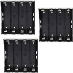 abcGoodefg 18650 Battery Holder with Pin, 4 Slots 3.7V 18650 Battery Holder Storage Box Case 3 Pack