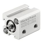 Heschen Pneumatic Compact Aluminum Air Cylinder, SDA 12-15, Bore 12mm, Stroke 15mm, M5 Port Size, Double Acting