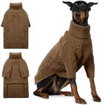 ASENKU Extra-Large Dog Sweater, Dog Sweaters for Extra Large Dogs, Pet Sweatshirt Apparel Turtleneck Pullover Winter for Doberman, Great Dane (Coffee, 3XL)