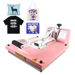 BetterSub Print T-Shirt Machine DIY Digital Industrial Quality Heat Press Machine Clamshell Transfer Sublimation Print Press Machine 15‘’x 15'' (15x15" Pink)