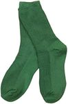 SHENHE Women's Ribbed Knit Cushioned Athletic Running Mid Calf Crew Socks Deep Green One Size