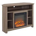 Walker Edison Woodcroft Classic Fireplace Corner TV Stand for TVs up to 50 Inches, 44 Inch, Driftwood