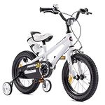 Royal Baby 16” INCHES FREESTYLE BMX KIDS BIKE IN COLOUR WHITE + free heavy duty removable stabilisers + free sports wate bottle and holder(16” white)