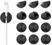 12 Pack Cable Clips, Znben Cord Organizer Holder Adhesive Cable Management Charger Wire Holder Clips for Desk, Home, Office, Car, Cubicle, Nightstand - Black