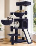 Gitelsnour Cat Tree, Cat Tower with condo, 2 Baskets, Large Platform, Scratch Board, Cat Scratching Posts for Indoor Cats, Smoky Gray GCT003SG
