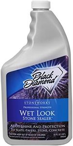 Wet Look Natural Stone Sealer Provides Durable Gloss and Protection to: Slate, Stone, Concrete, Brick, Block, Pavers, Sandstone, Driveways, Garage Floors. Interior or Exterior. (Quart)