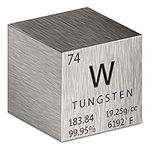 Tungsten Cube Metal Density Cubes Pure Metal High Density Element Cube for Element Collections Lab Experiment Material Hobbies Heavy Small Objects Experience (Tungsten, 1 Inch)