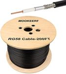 MOOKEERF RG58 Coaxial Cable 200ft, Low Loss Cable RG58 50 Ohm Coax Cable for WiFi/Router Signal Booster Amplifer Extension Cable