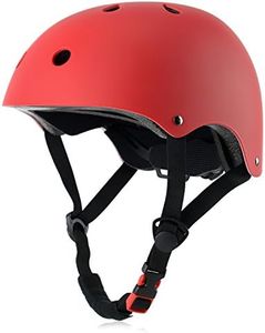 Kids Bike Helmet, Adjustable and Multi-Sport, from Toddler to Youth, 3 Sizes (Red)