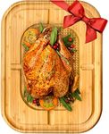 Turkey Platter for Thanksgiving - Turkey Cutting Board for Meat - Large Carving Board with Juice Groove, Butcher Block & Chopping Board with Meat Stabilizers, Wood Serving Platter - Thanksgiving Gifts