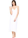 Red Rose Full Length Nighty Slip (XX-Large, White)