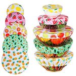10 Pieces 5 Size Bowl Covers Reusable Elastic Food Storage Cover Stretchy Fabric Cloth Bowl Covers Dish Covers Dough Covers for Resting for Food, Fruits, Leftover (Summer Style)