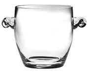 Barski -Glass- Large Ice Bucket- Wine Cooler - 9" H Glass - with 2 Handles - Clear - Made in Europe