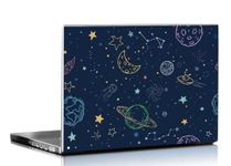 WALLTON - Moon Star Galaxy HD Quality Vinyl Laptop Skin Decal/Sticker Protector, Fits Dell, Hp, Lenovo, Toshiba, Acer, ASUS and for All Models Up to 11.6" - 15.6" Inch, Pack of 1