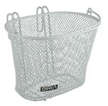 Basket with Hooks White, Front, Removable, Wire mesh Small, Kids Bicycle Basket, White by Biria