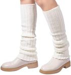 Mulor Wool Knit Leg Warmers for Women Knitted Legwarmers for Girls Ladies Calf Length or Knee High