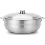 Alpine Cuisine 7-Quart Gourmet Aluminum Caldero Stock Pot, Cooking Dutch Oven Performance for Even Heat Distribution, Perfect for Serving Large & Small Groups, Riveted Handles, Commercial Grade