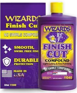 Wizards Finish Cut Compound - Levels Scratches and Brightens Dull Finishes with Smooth Show Finish - Non-Greasy and Water Based with Easy Clean-Up - Marine Compound and Finishing Material - 32 oz