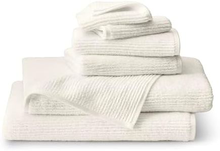 BOLL & BRANCH Turkish Ribbed Bath Sheet Set - Cream - 6 Piece - Includes 2 Bath Sheets, 2 Hand Towels & 2 Washcloths - 100% Organic Turkish Cotton - Ultra Soft & Luxurious - Quick Dry